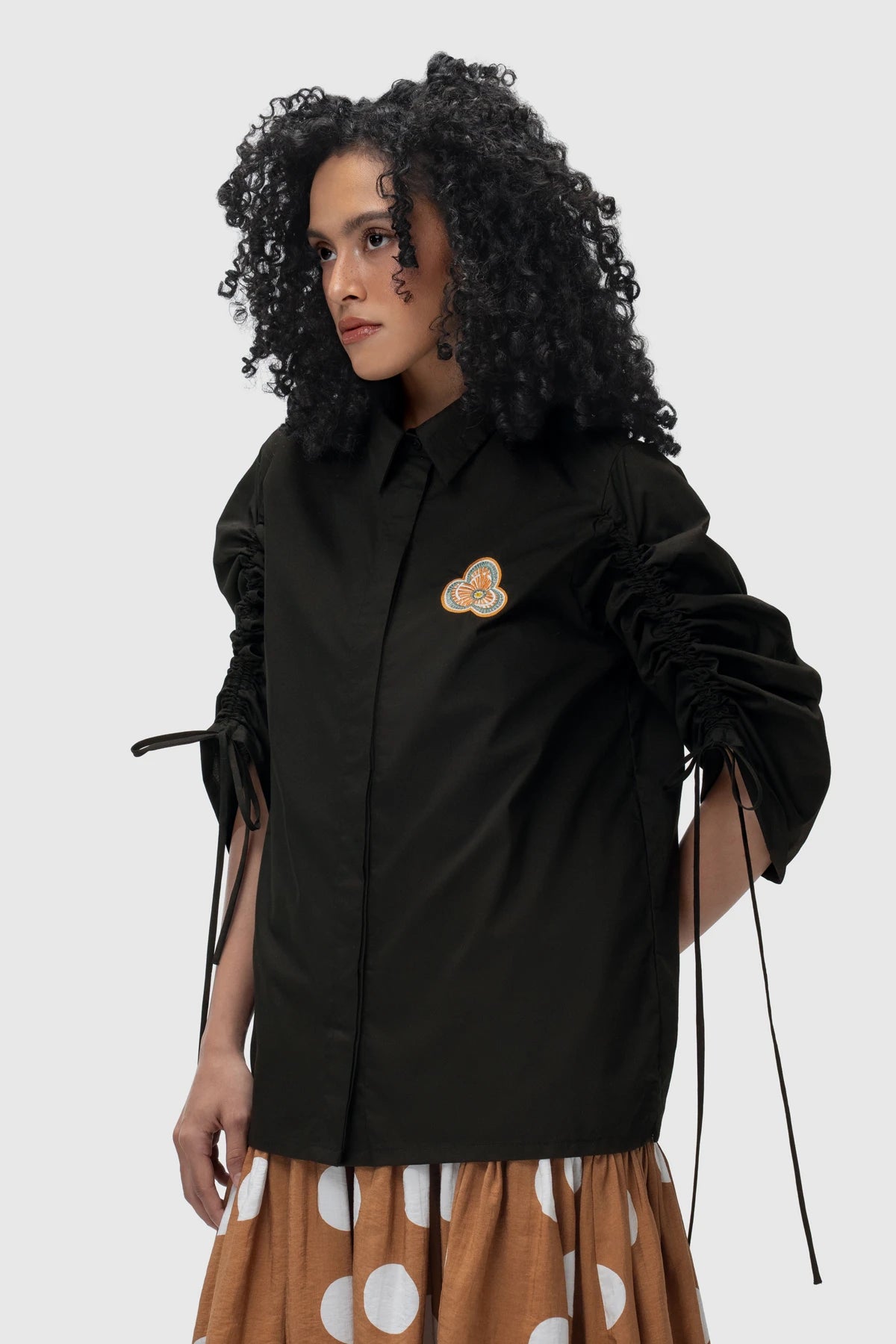 Noctra Drawstring Shirt - Flame