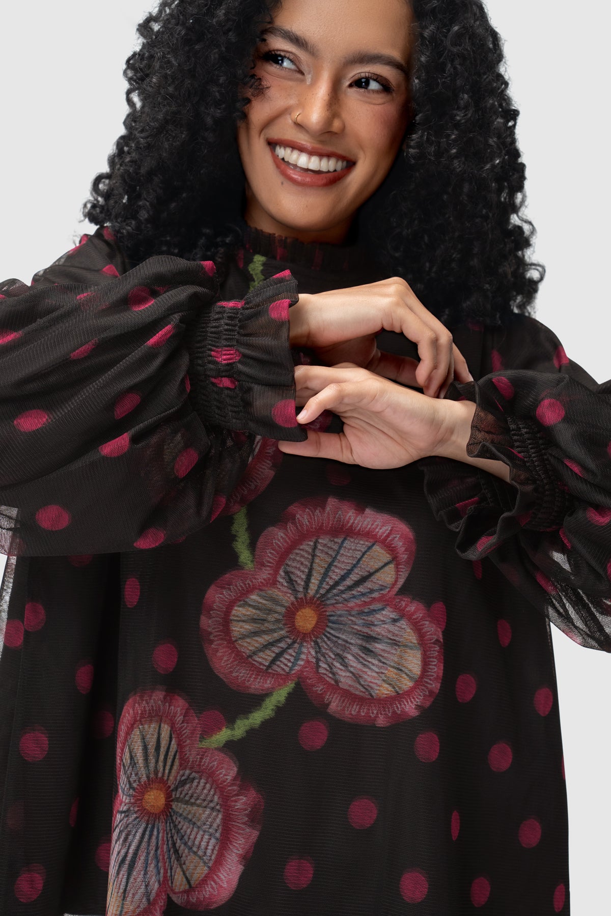 Nyx Tulle Blouse - Pink Glo