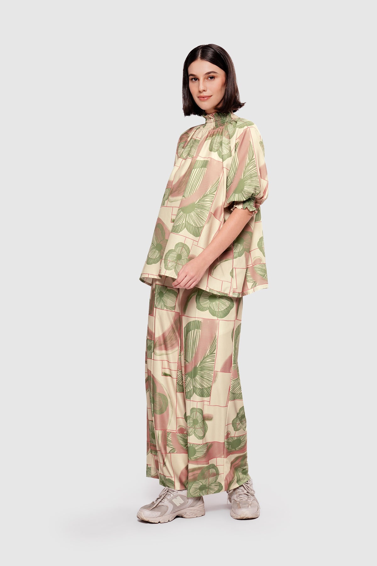 Petaline Smock Blouse - Moonbeam