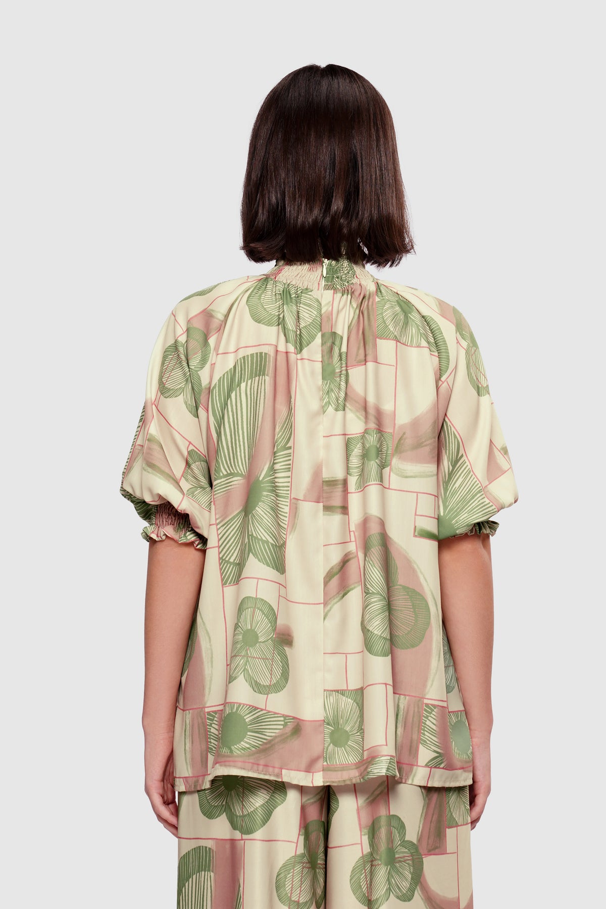 Petaline Smock Blouse - Moonbeam