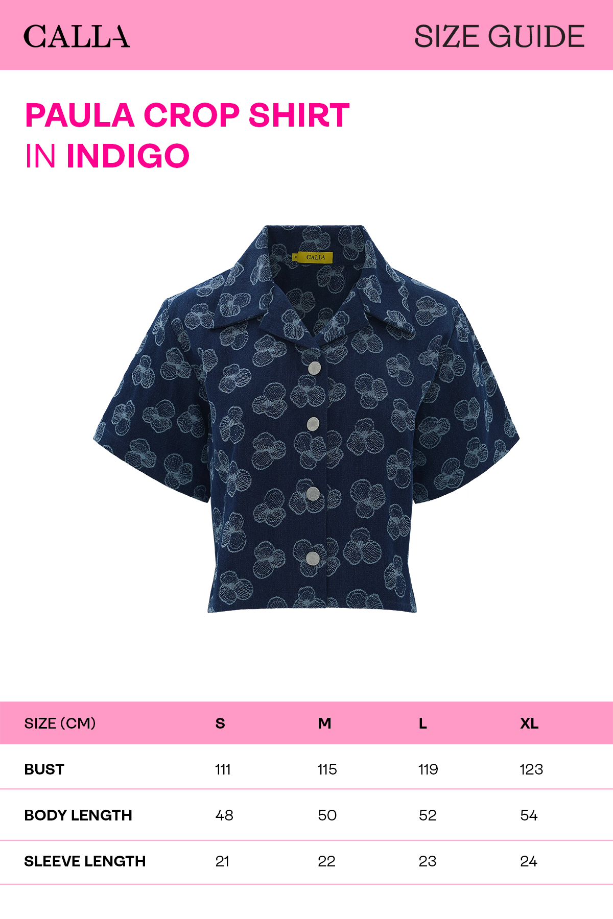 Paula Crop Shirt - Indigo
