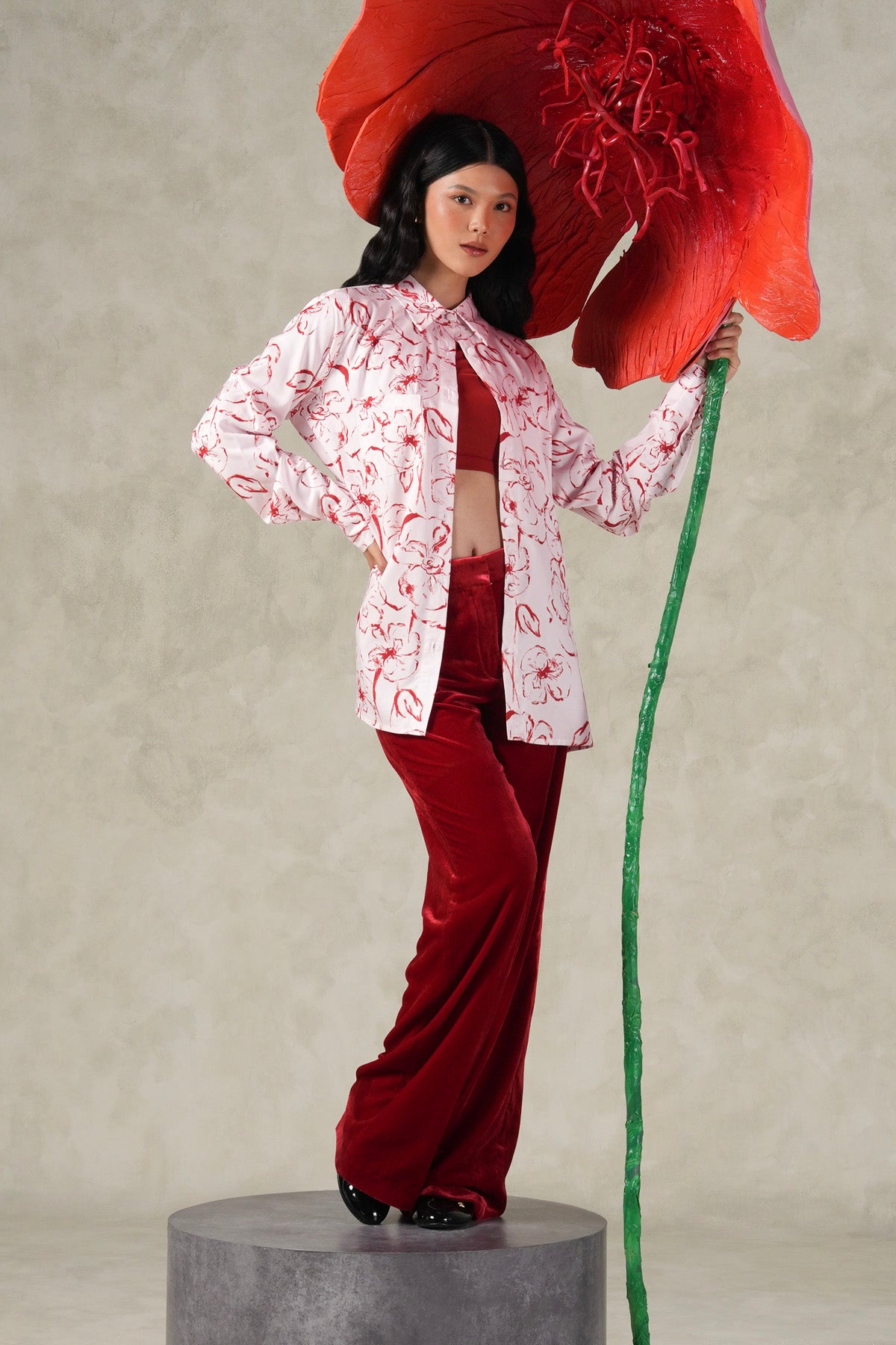 Rosansy Long Shirt - Blush