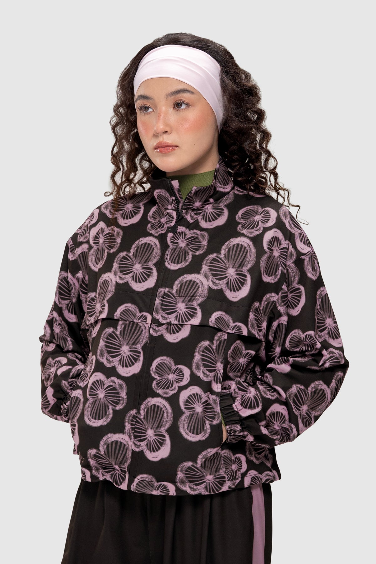 Rosette Adjustable Hem Jacket - Berry