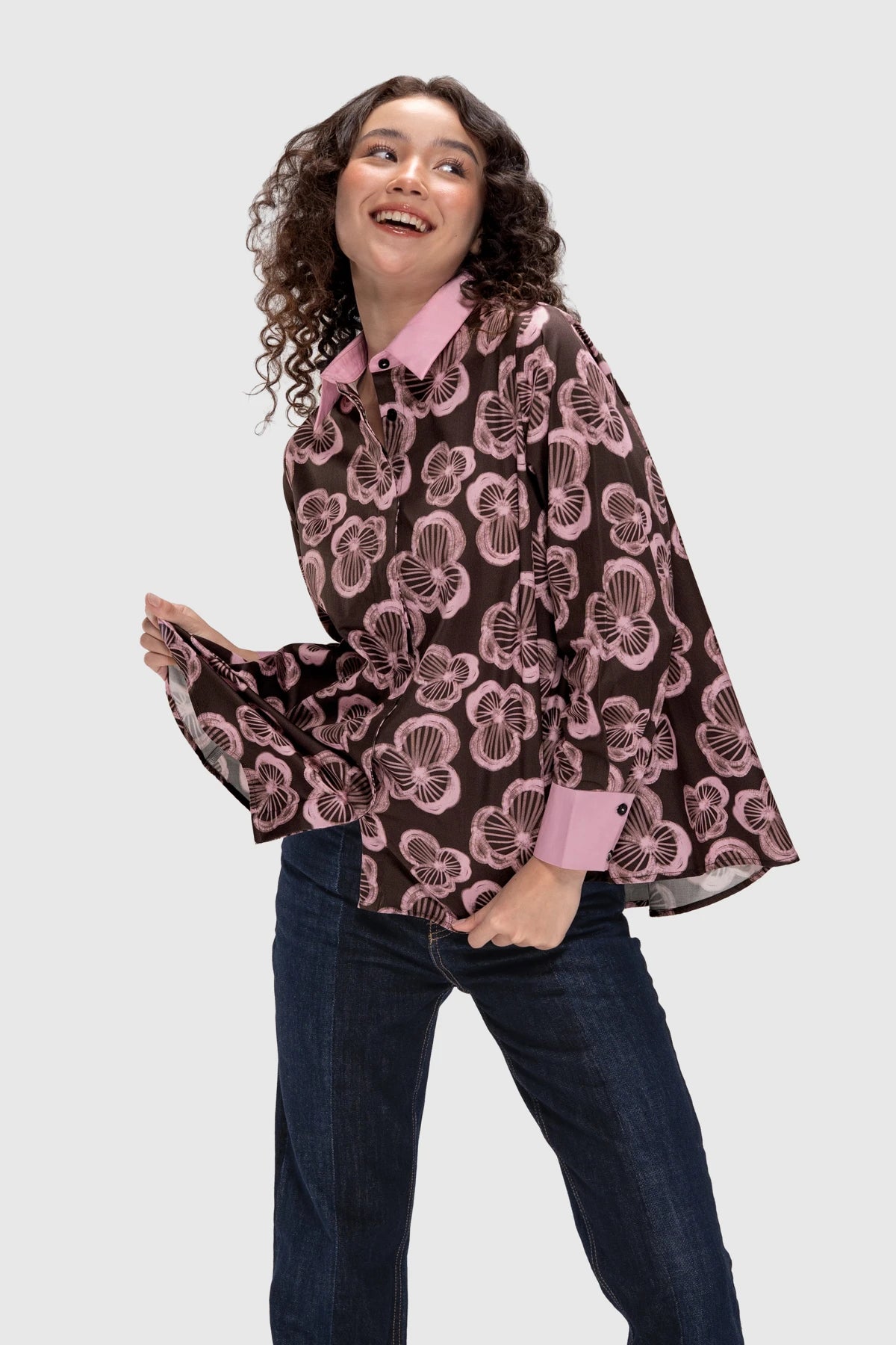 Rosette Relaxed Shirt - Berry