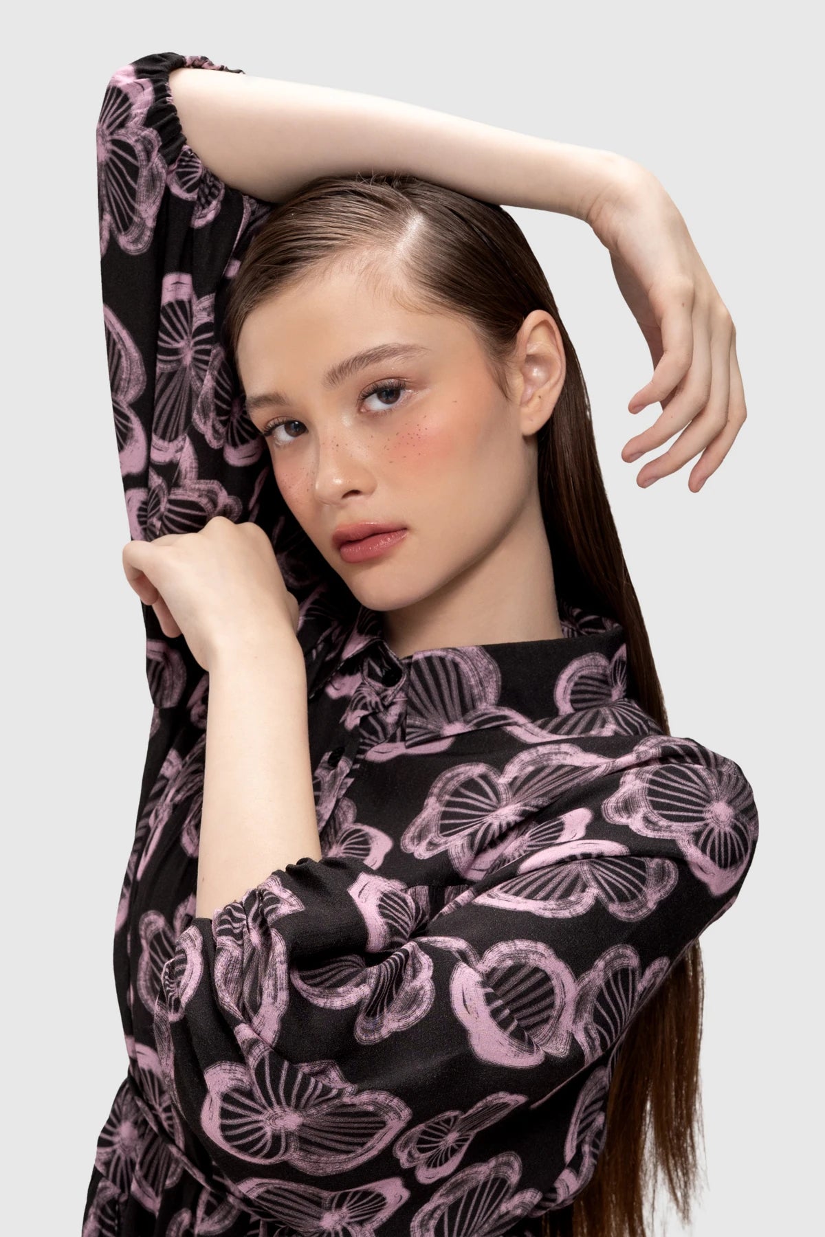 Rosette Tier Dress - Berry
