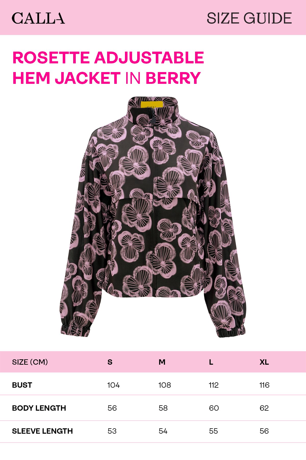 Rosette Adjustable Hem Jacket - Berry