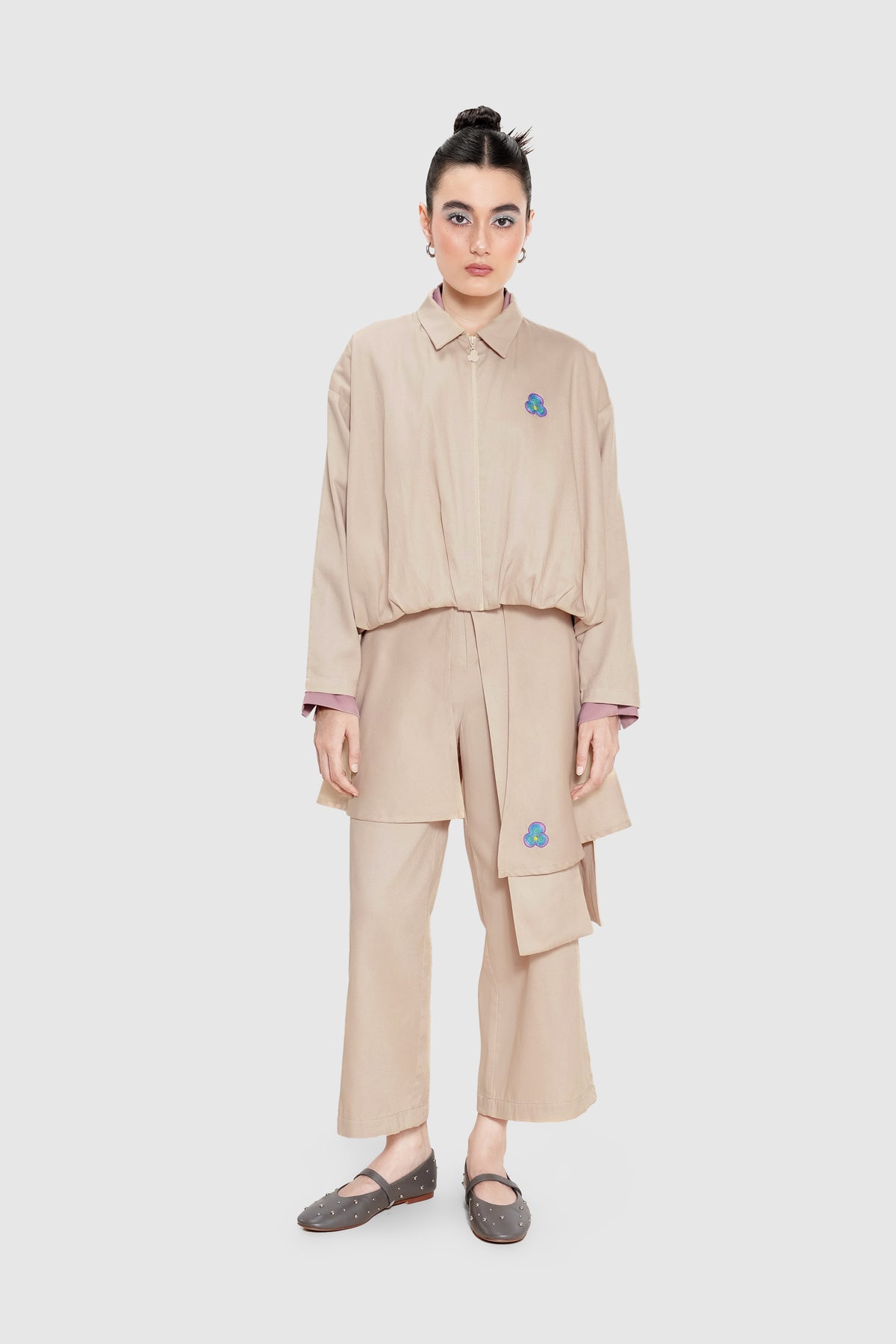 Sienna Layered Pants - Oat