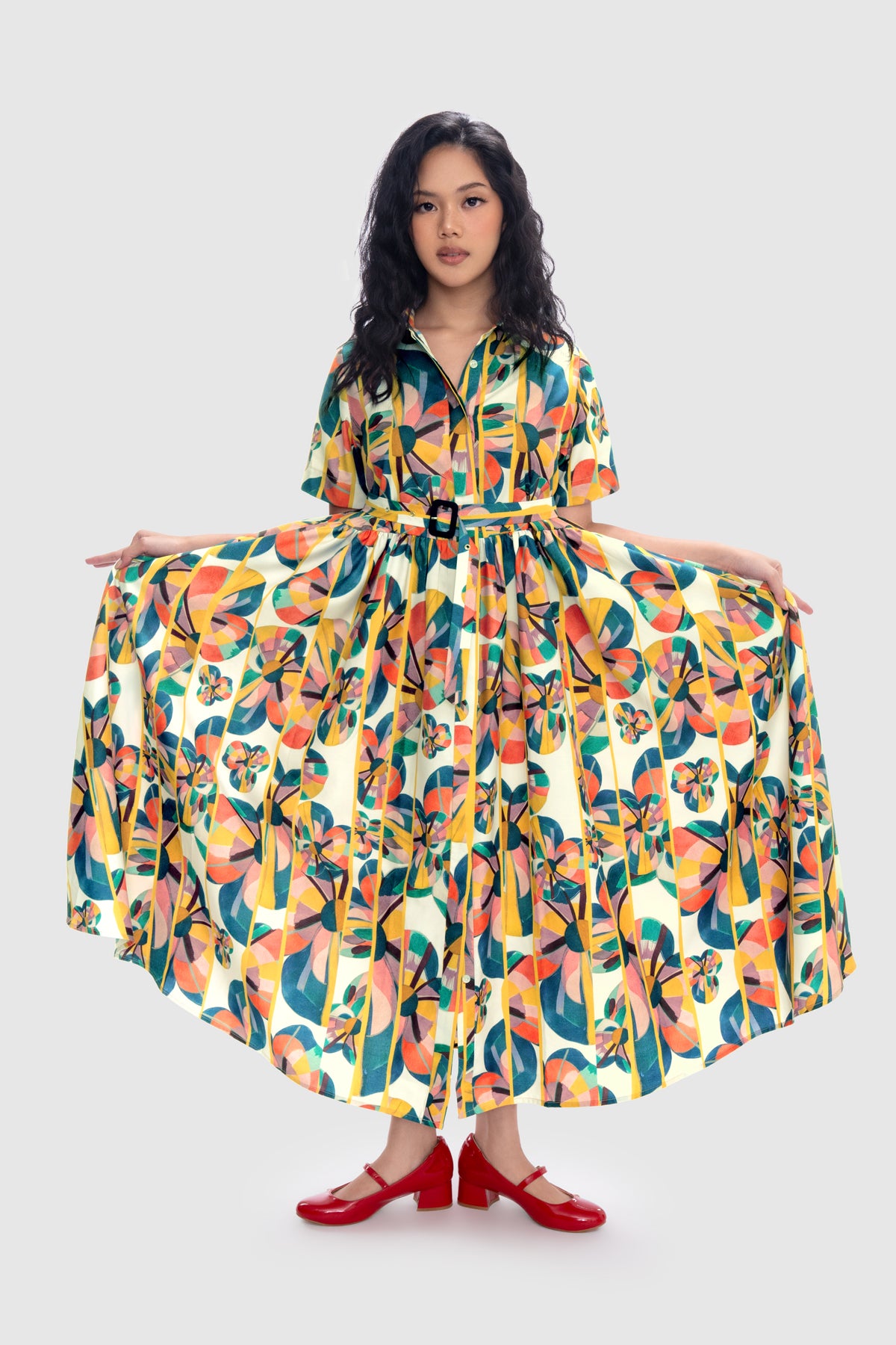 Solstice Belted Dress - Prism