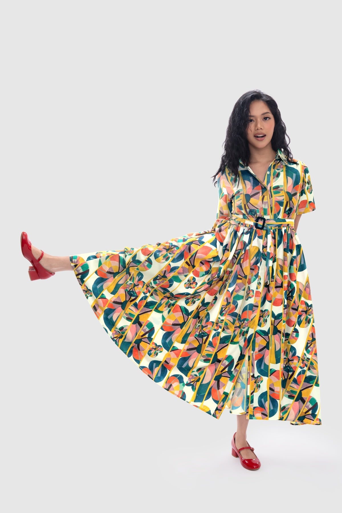Solstice Belted Dress - Prism