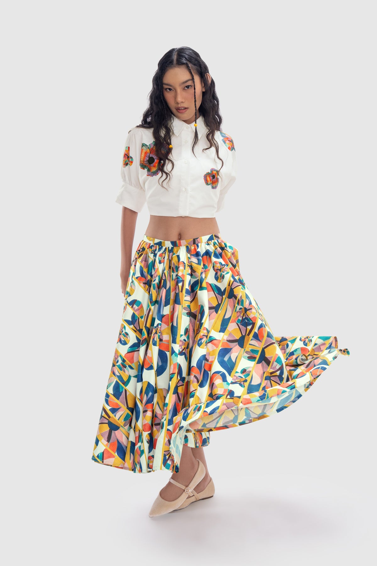 Solstice Gathered Skirt - Prism