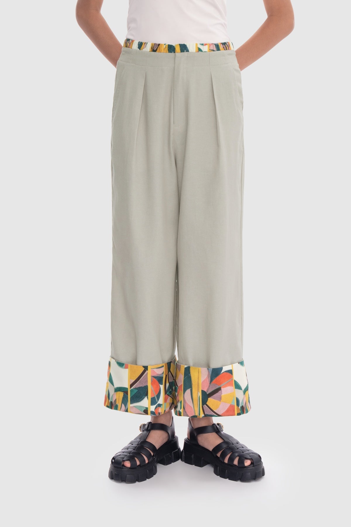 Solstice Reveal Hem Pants - Stone