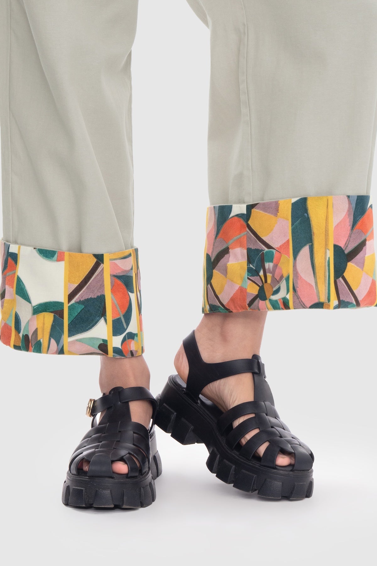 Solstice Reveal Hem Pants - Stone