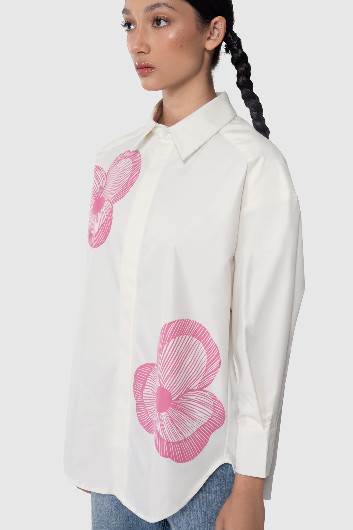 Sora Structured Shirt - Pink Pansy