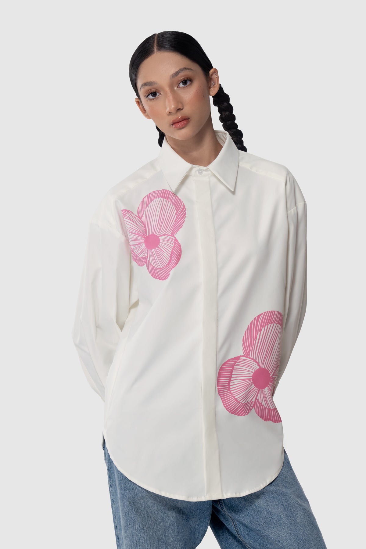 Sora Structured Shirt - Pink Pansy
