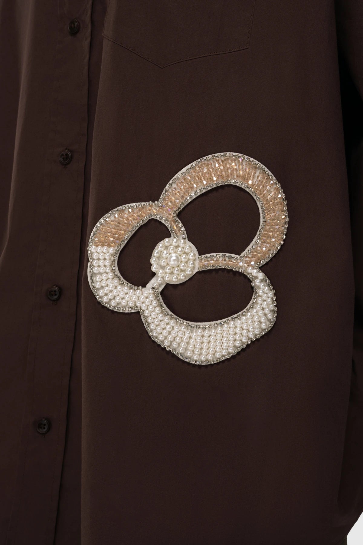 Tyla Beads Shirt - Toffee