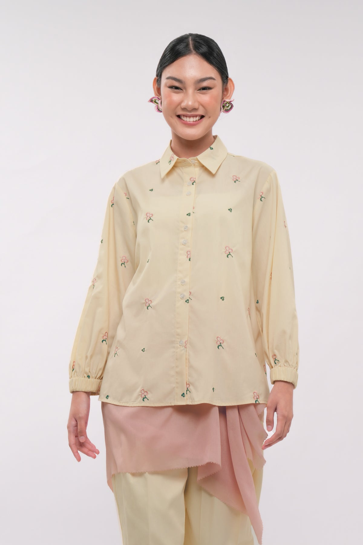 Vionne Double Buttons Shirt - Mist
