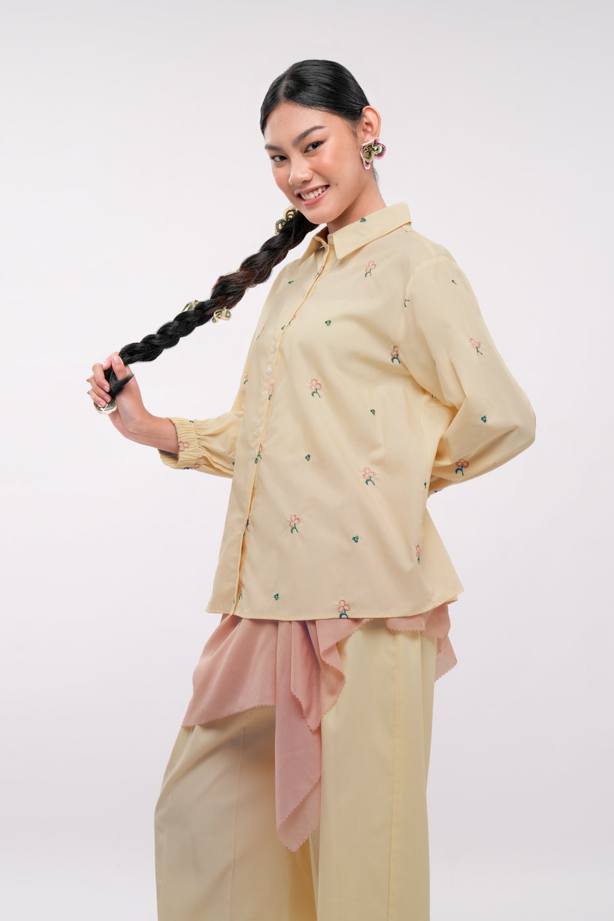 Vionne Double Buttons Shirt - Mist