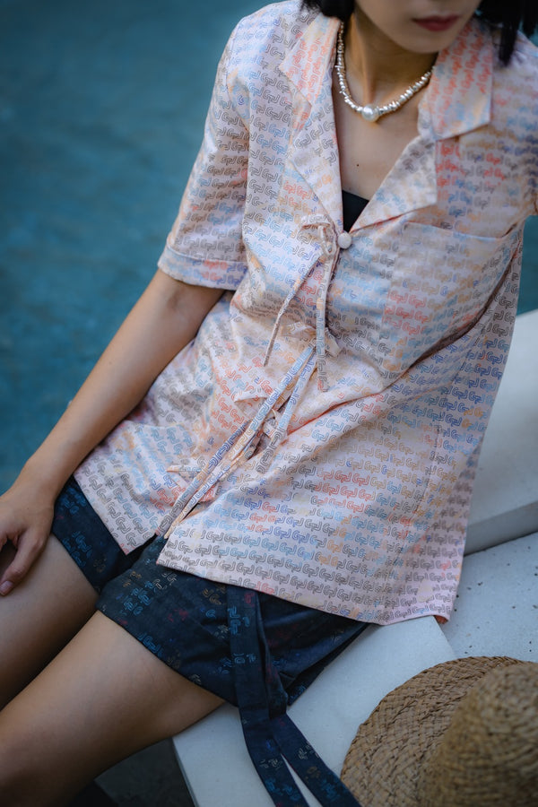 CTL CREAM RIBBON SHORT SHIRT