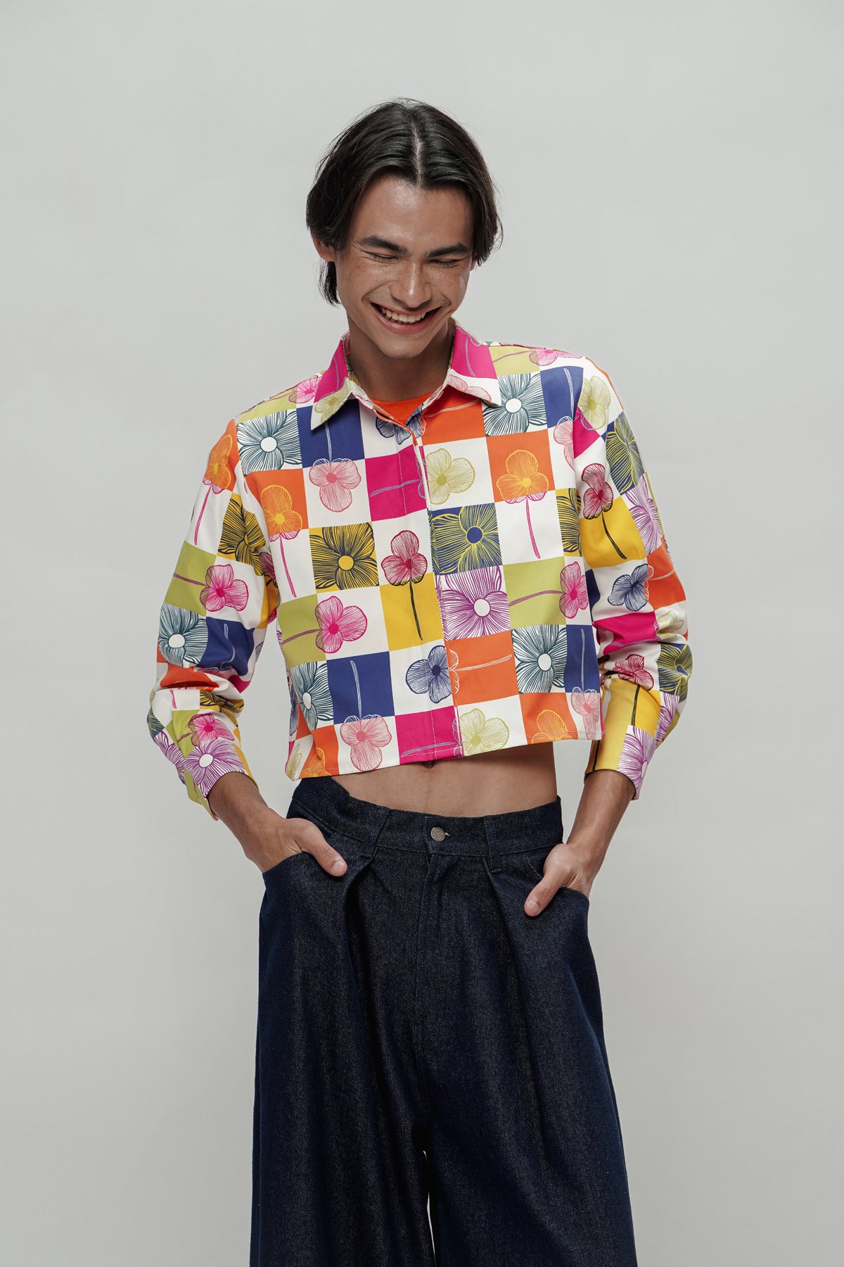 Zoe Crop Shirt - Confetti