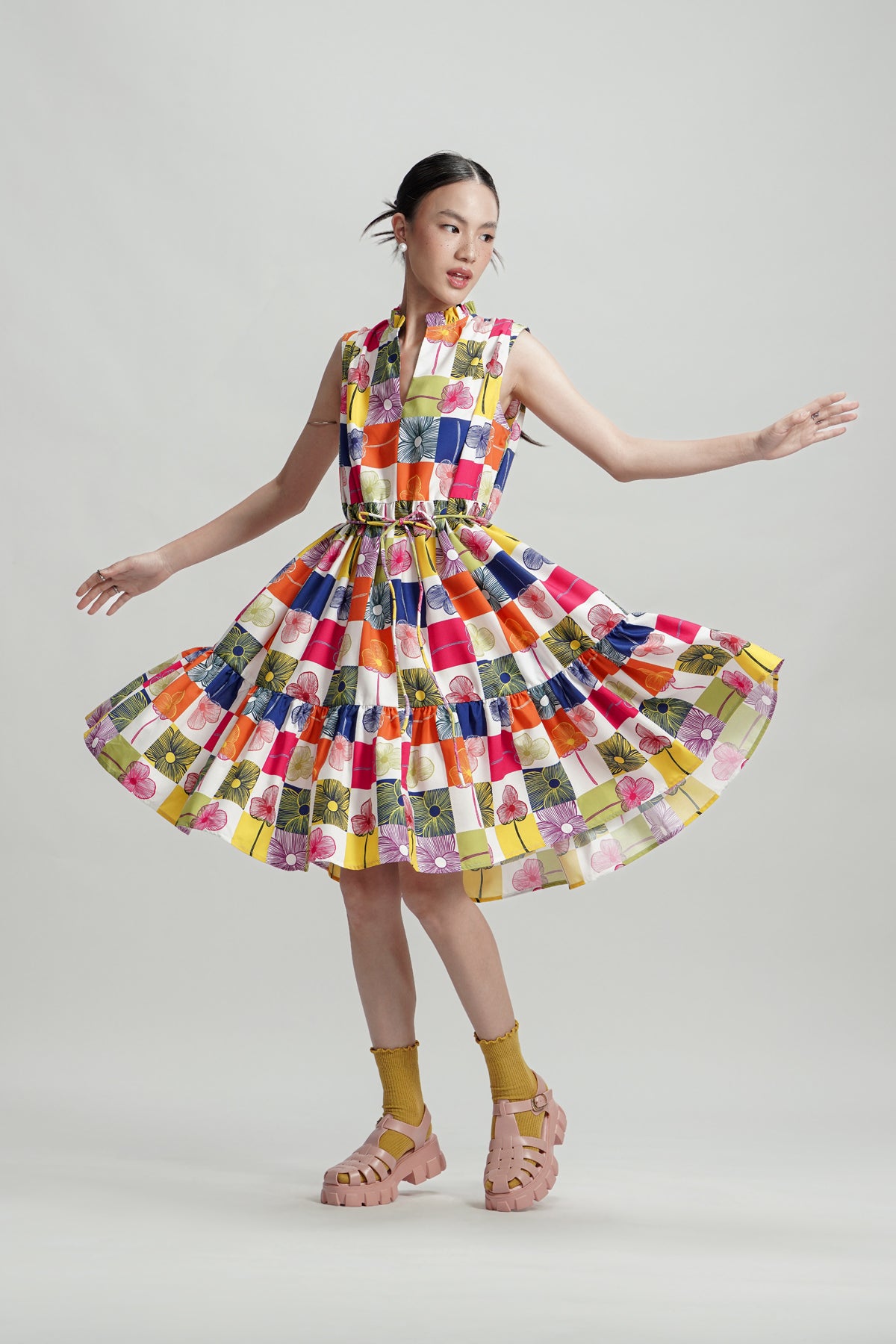 Zoe Ruffle Dress - Confetti