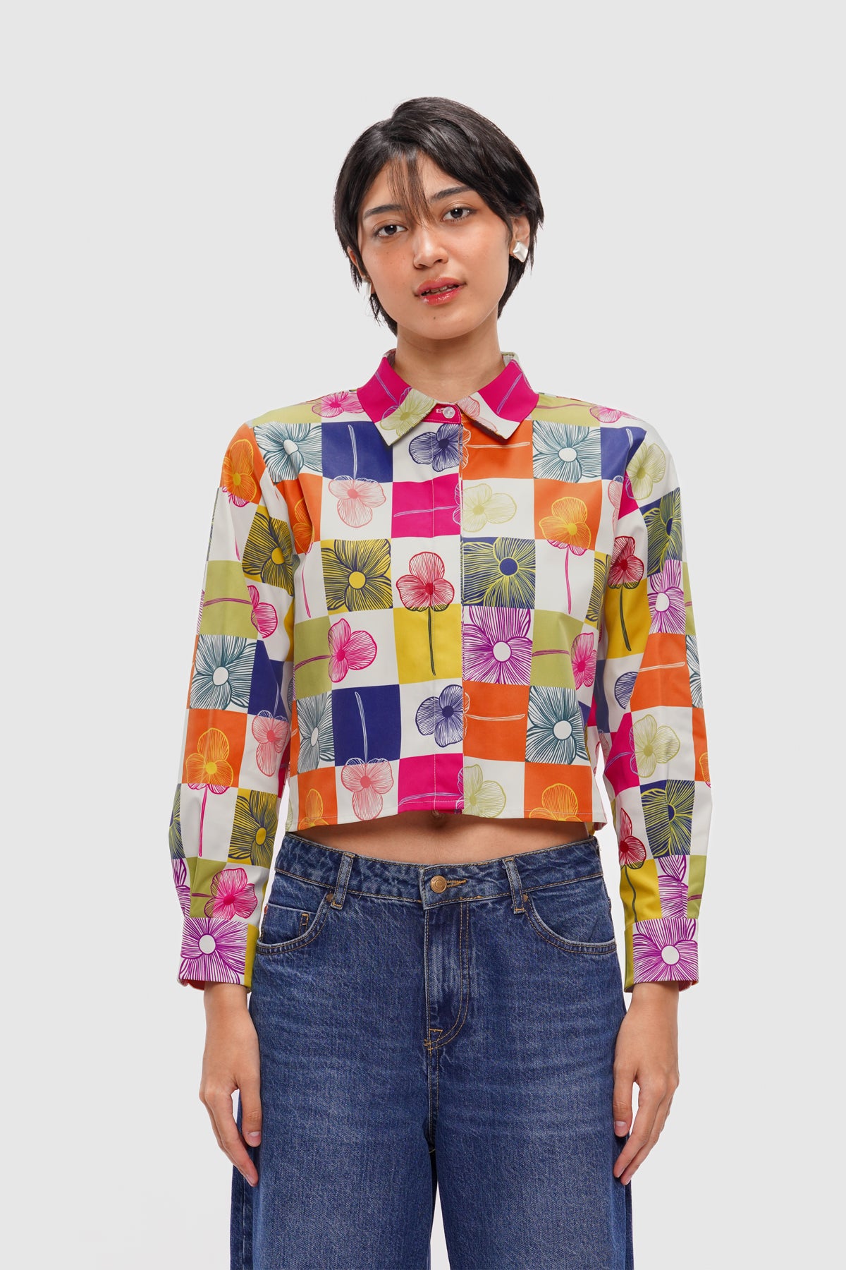Zoe Crop Shirt - Confetti