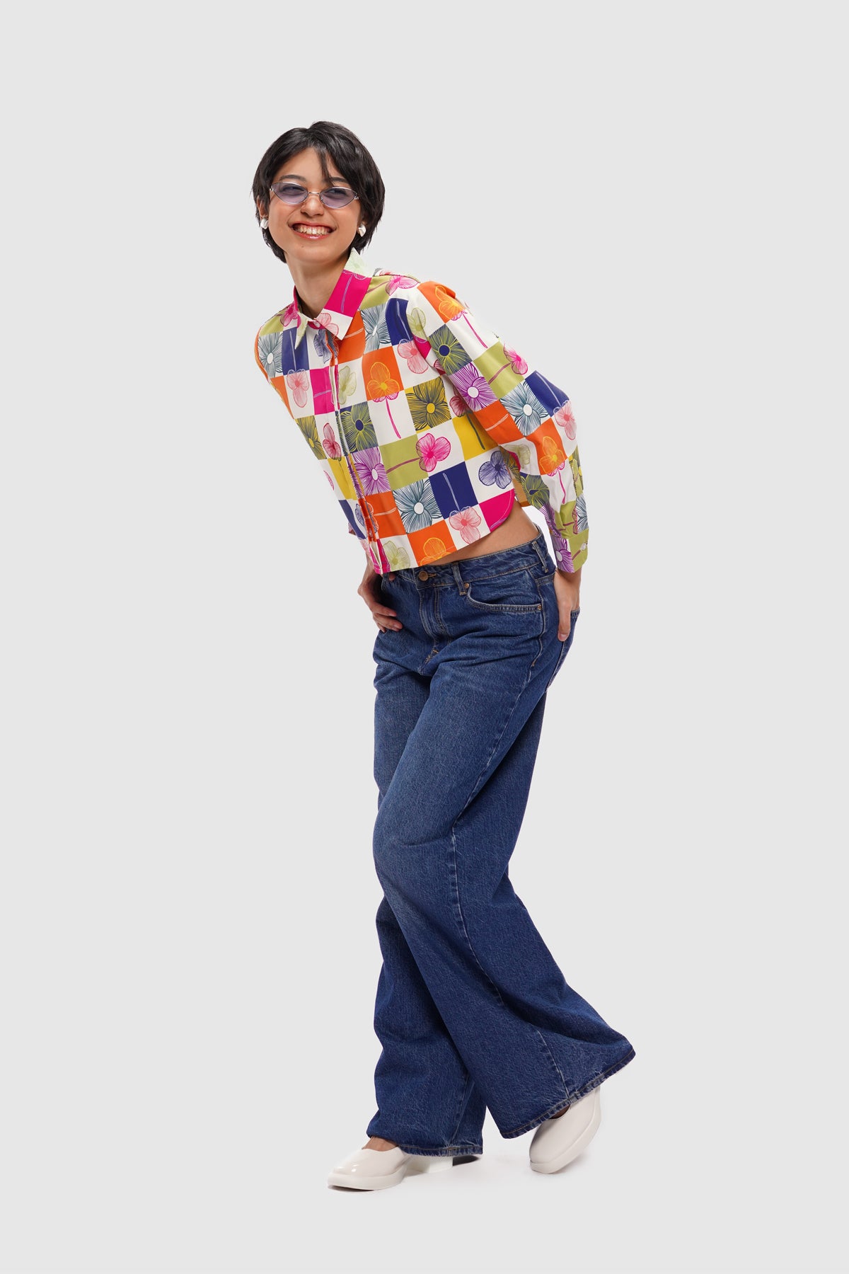 Zoe Crop Shirt - Confetti
