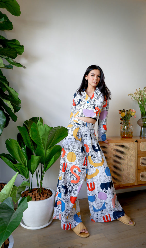 DOODLE PALAZZO PANTS