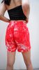 TIE DYE RED ABSTRACT SHORT PANTS NEW