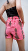 TIE DYE PINK CRINCLE SHORT PANTS NEW