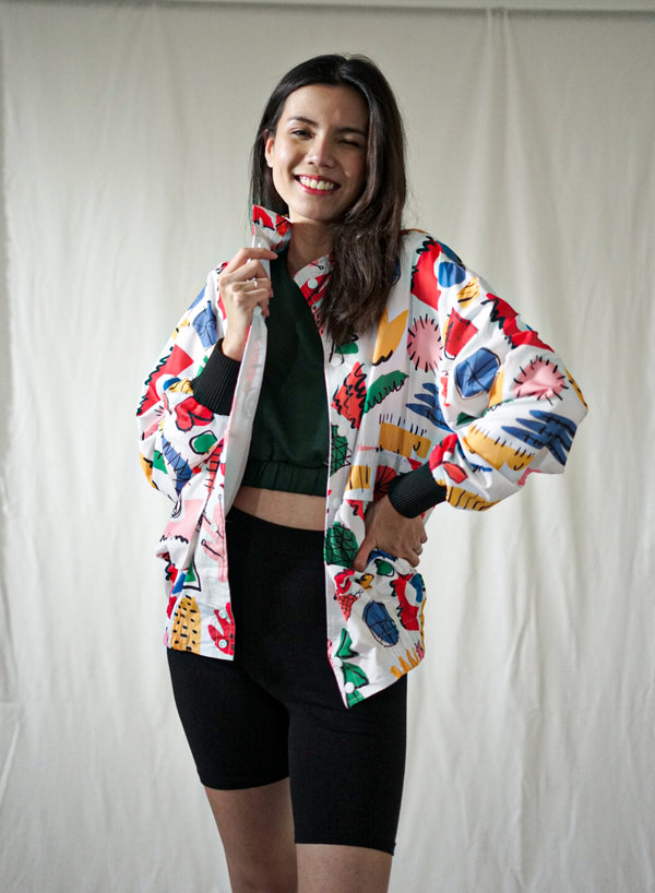 FRUITY WHITE BOMBER JACKET