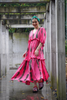 TIE DYE PINK CRINCLE DRESS