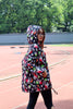 BLACK CORAL NYLON LONG JACKET