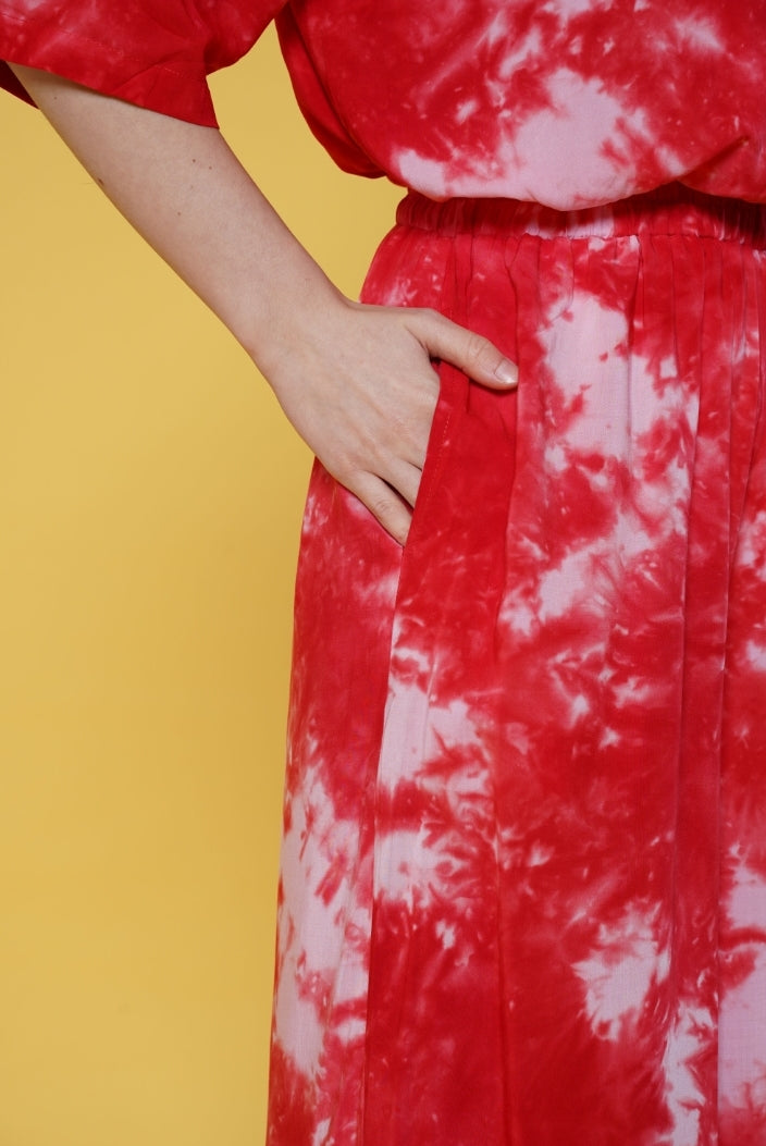 TIE DYE RED ABSTRAK PALAZZO