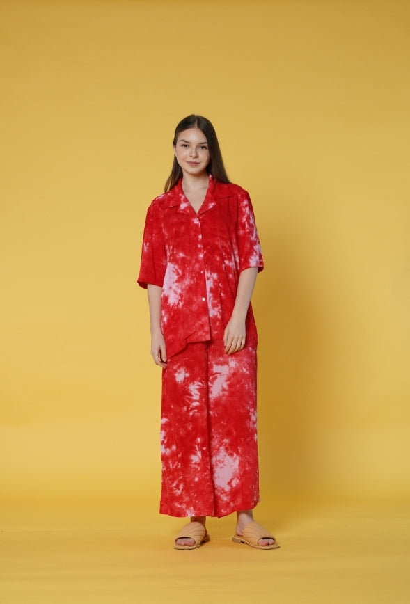 TIE DYE RED ABSTRAK PALAZZO