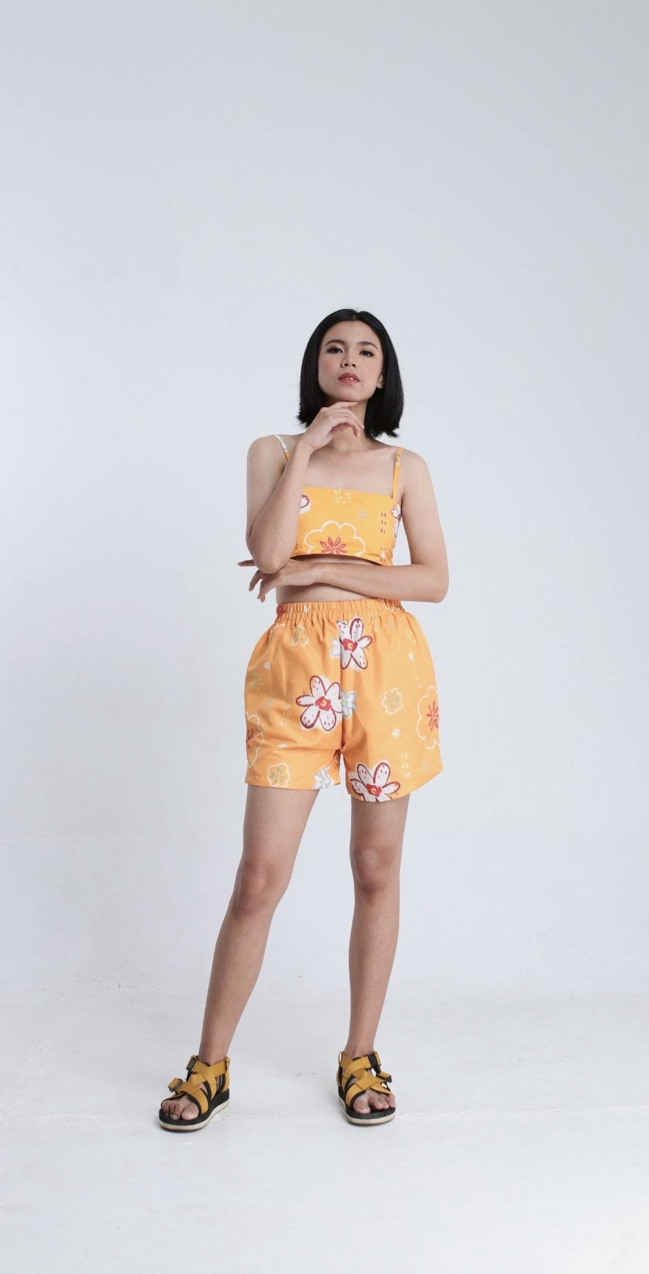 CALLA X CISSYLIA YELLOW MUSTARD BOXER SHORT PANTS