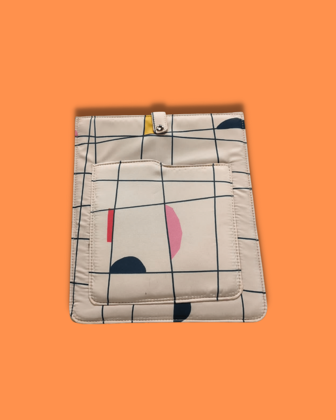 IPAD CASE SAVANNAH SOFT CREAM WITH BUTTON STRAP