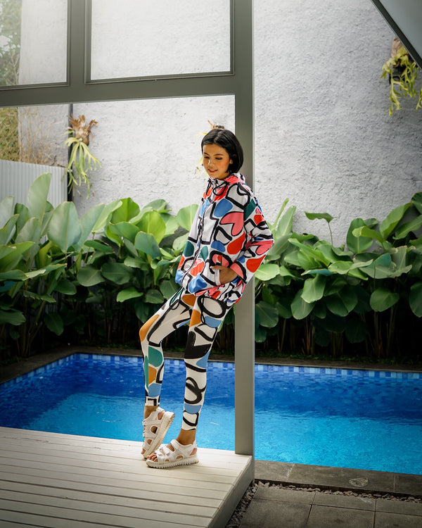 ABSTRACT WHITE LONG LEGGING